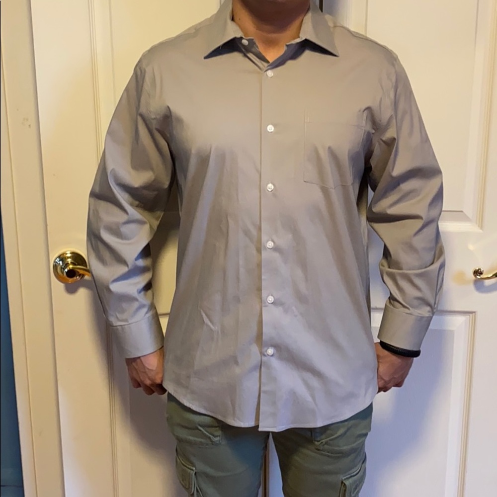 Haggar light grey dress shirt